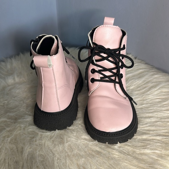 Leather Combat Zipper Lace Up Boots - Picture 5 of 8